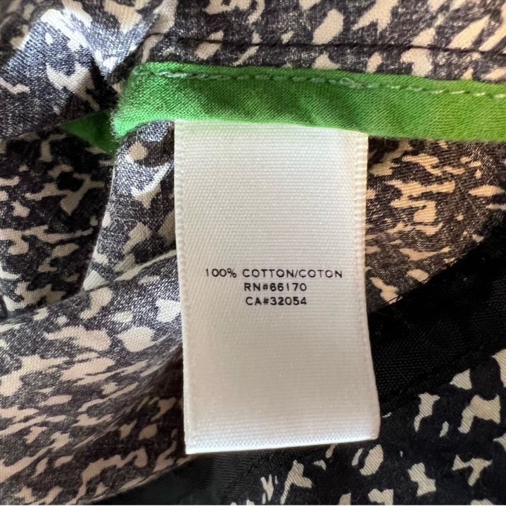 Anthropologie Moulinette Soeurs Cotton Shift Dress Black, Cream & Green Size 2 - Picture 9 of 16